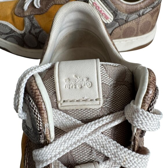 COACH C201 Mixed Media Signature Sneakers Size 9B, EUR 39.5 Preppy Coach Logo - Picture 4 of 16